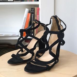 J crew strappy black heels
